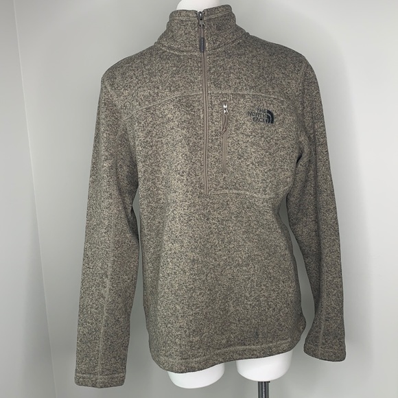 The North Face Men’s Half Zip Olive Heather Fleece - Picture 1 of 5